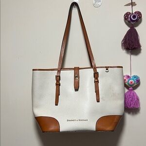Dooney & Bourke Cream and Brown Tote